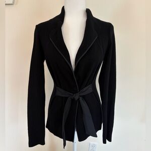 Brunello Cucinelli Black Tie-Waist Knit Blazer